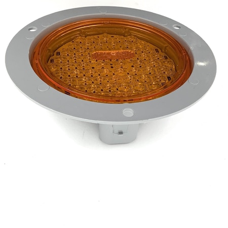 Truck-Lite Super 44, Led, Yellow Round, 60 Diode, Front/Park/Turn, Gray Polycarbonate, Flange Mount, 12V 44223Y